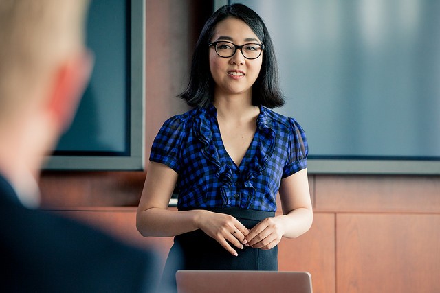 Woman presenting