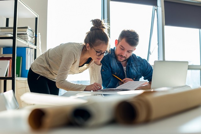 Woman and Man going over paperwork