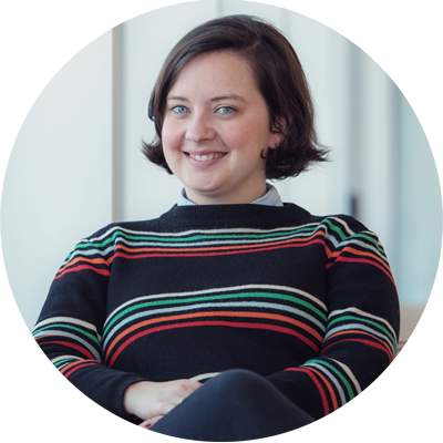 Image of Kate Hyde sitting on a chair