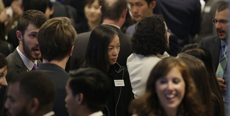 image of a crowd of students from business class