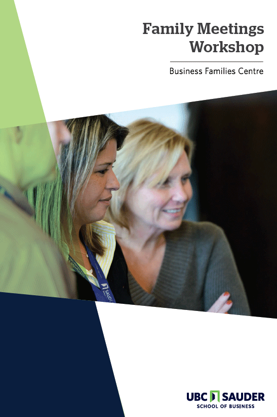 Family Meetings Workshop brochure cover