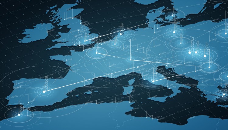 A map showcasing the tracking of European integration 